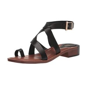 Franco Sarto Ina Woman’s Strappy Leather Sandals | Black | Size 8.5 | NIB